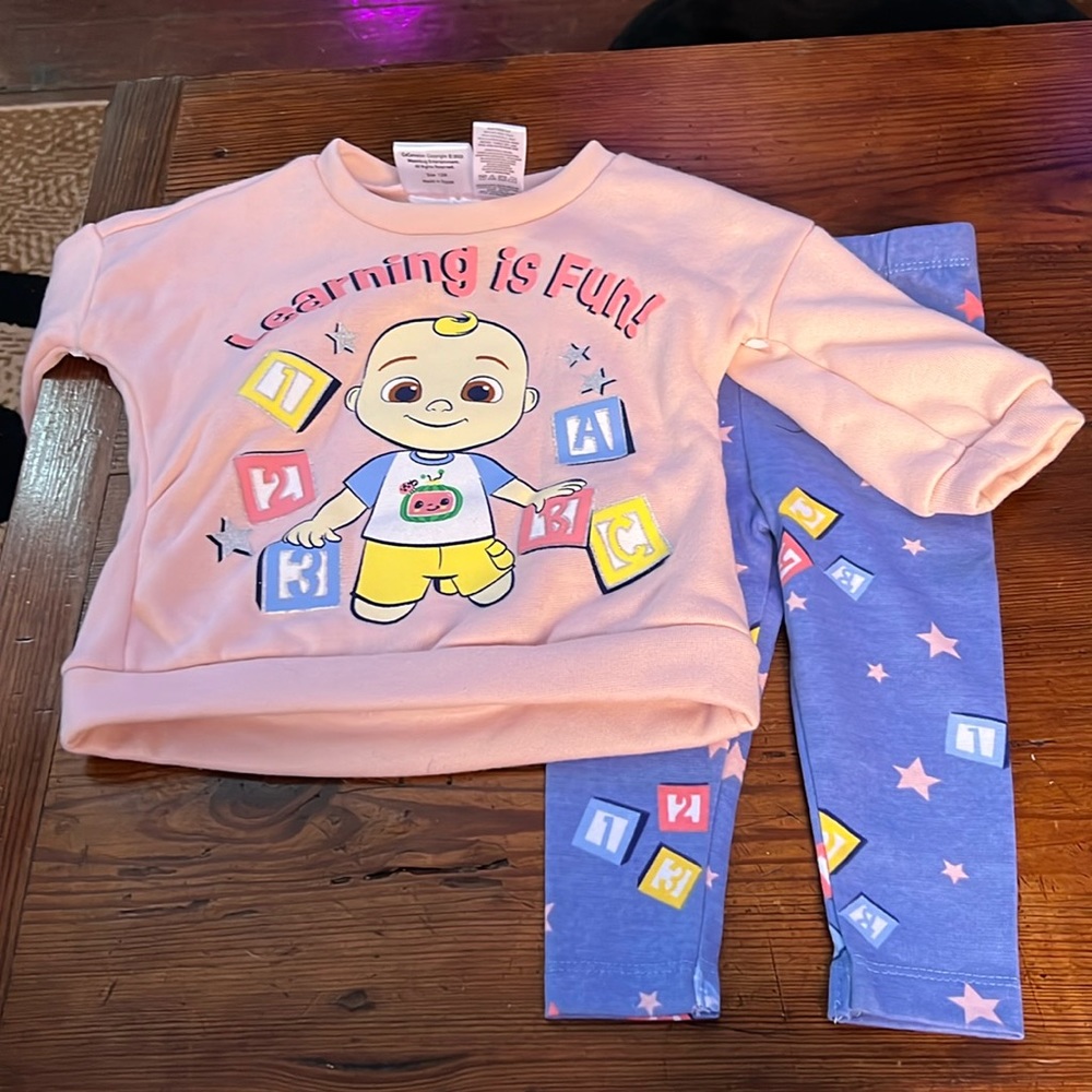Cocomelon JJ Pullover Fleece Sweatshirt and Pants Set